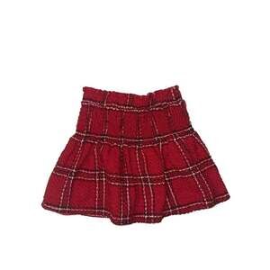 GB Girls Red Skirt Plaid Lined Size 6 Smocked Elastic Waist